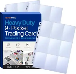 PERFORMORE 9-Pocket Trading Card Binder Sleeves for 3 Ring Binders | Clear - Image 1