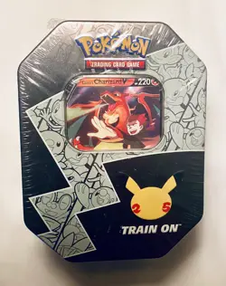 Pokemon Celebrations 25th Lance's Charizard V Tin Factory Sealed - Image 1