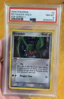 2006 Pokemon Pop Series 1 #3 Rayquaza Holo PSA 8 NM MINT - Image 1