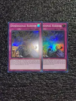 Yugioh! 2x Dimensional Barrier RA01-EN072 Super Rare 1st Edition Near Mint - Image 1