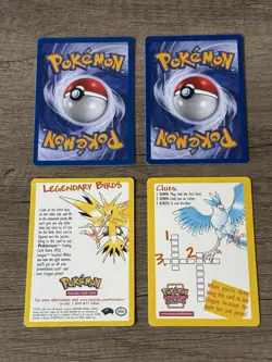 Articuno & Moltres 2000 Black Star Promo Cards And 2 Pokemon League Crosswords - Image 2