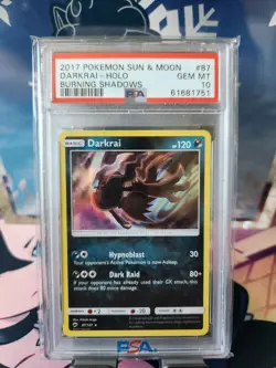 Pokemon SM Burning Shadows Darkrai Holo Rare Card #87/147 PSA 10. Pop 10! - Image 1