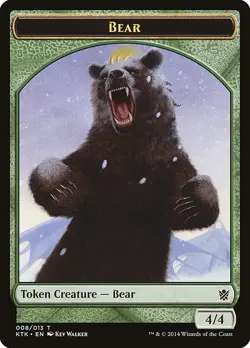 Bear 1x TOKEN MtG ENGLISH Khans of Tarkir SP/NM - Image 1