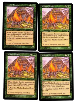 Marker Beetles - Urza's Destiny 1999 MTG Green Common Creature NP X 4 - Image 1