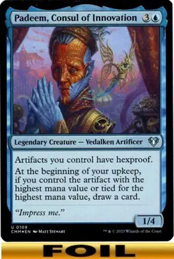 1x - Padeem, Consul of Innovation - FOIL #109 - Commander Masters - CUC NM MTG - Image 1