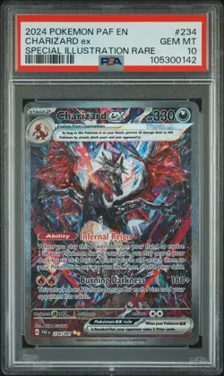 2024 POKEMON PAF EN-PALDEAN FATES SPECIAL ILLUSTRATION RARE CHARIZARD EX PSA 10 - Image 1
