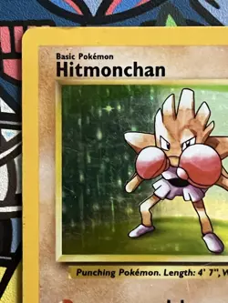 Pokemon TCG Hitmonchan 007/102 Base Set Holo MP/HP - Image 2