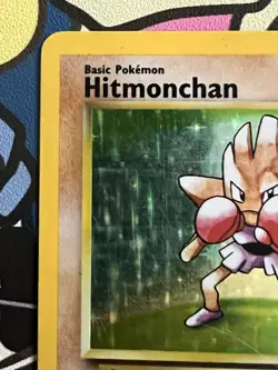 Hitmonchan 007/102 Base Set Holo WOTC MP Pokemon TCG - Image 2