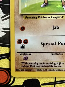 Hitmonchan 007/102 Base Set Holo WOTC MP Pokemon TCG - Image 5