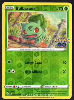BULBASAUR 001/078 POKEMON GO CROMO POKEMON GO 2022 TCG HOLO - Image 1