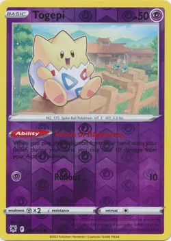 Reverse Holo Togepi 055/189 Common Astral Radiance Pokemon TCG - Image 1