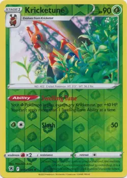Reverse Holo Kricketune 010/189 Uncommon Astral Radiance Pokemon TCG - Image 1