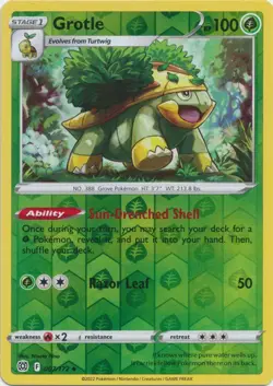 Reverse Holo Grotle 007/172 Uncommon Brilliant Stars Pokemon TCG - Image 1