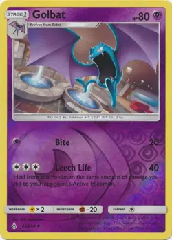 Reverse Holo Golbat 65/214 Uncommon SM - Unbroken Bonds Pokemon TCG - Image 1