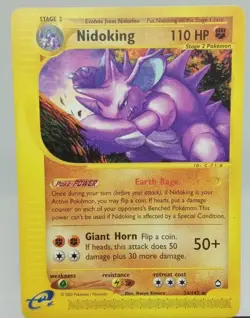 Pokemon Nidoking 24/147 Aquapolis Rare NM Non Holo Rare WoTc - FREE SHIPPING - Image 1