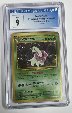 1999 Pokemon Meganium Japanese Neo Premium File Holo CGC MINT 9 - Image 1