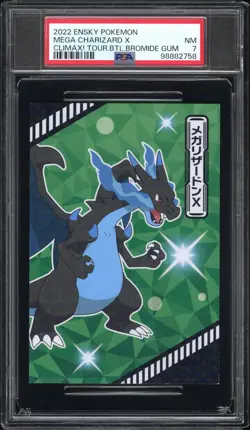 2022 ENSKY POKEMON CLIMAX! TOURNAMENT BATTLE BROMIDE GUM MEGA CHARIZARD X PSA 7 - Image 1