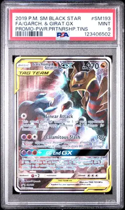 PSA 9 GARCHOMP & GIRATINA GX SM193 BLACK STAR PROMO POKEMON - Image 1
