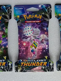 Pokemon sun & moon Lost Thunder Sleeved Booster Pack Art Set new sealed set of 4 - Image 3