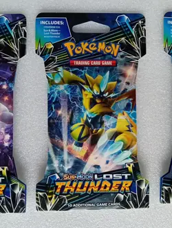 Pokemon sun & moon Lost Thunder Sleeved Booster Pack Art Set new sealed set of 4 - Image 4