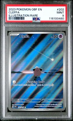 2023 POKEMON OBF EN-OBSIDIAN FLAMES ILLUSTRATION RARE #202 CLEFFA PSA 9 - Image 1