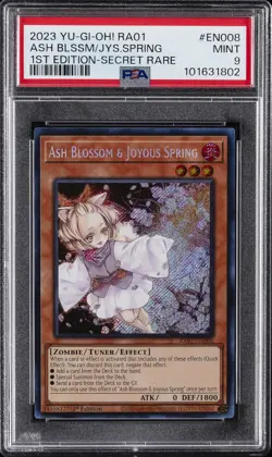 2023 YU-GI-OH! RA01-25TH ANV RARITY COLL ASH BLOSSOM & JOYOUS SPRING PSA 9 - Image 1