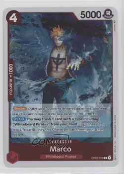 2022 One Piece Card Game: Paramount War OP02 R Marco #OP02-018 - Image 1