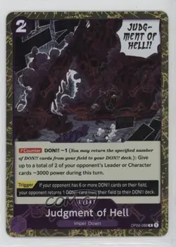 2024 One Piece Card Game: Premium PRB-01 Reprint Pirate Foil Judgment of Hell - Image 1