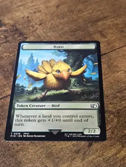 0016 Bird 0014 Wizard Creature Emblem Token Final Fantasy FIN MTG Card NM 2 SIDE - Image 1