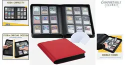 Card Collection Binder - Red 252-Card Album with Sleeves for TCG & MTG - Image 2