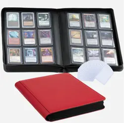 Card Collection Binder - Red 252-Card Album with Sleeves for TCG & MTG - Image 3