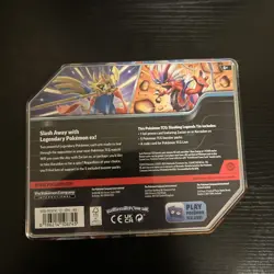 Pokemon Slashing Legends Factory Sealed Tin Box Zacian ex 5 Booster Packs New - Image 2