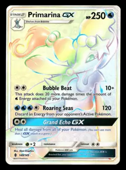 Primarina GX - 159/145 - Secret Rare - Guardians Rising - Pokemon Card - NM/M - Image 1