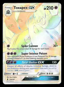 Toxapex GX - 154/145 - Secret Rare - Guardians Rising - Pokemon Card - NM/M - Image 1