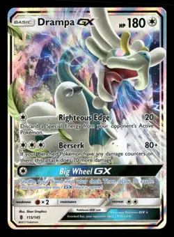 Drampa GX - 115/145 - Ultra Rare - Guardians Rising - Pokemon Card - NM/M - Image 1
