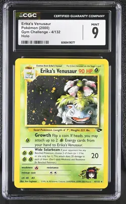 CGC 9 MINT Erika's Venusaur 2000 Gym Challenge 4/132 Holo Pokemon Card - Image 1