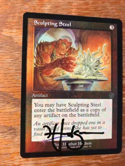 Magic the Gathering MTG foil Sculpting Steel Brother's War signed NM - Image 2