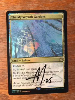 Magic the Gathering MTG foil The Mycosynth Gardens Phyrexia signed NM - Image 1
