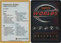 Decklist - Janosch Kuhn - 2000 ~ Near Mint World Championship M MTG Magic Ultima - Image 1