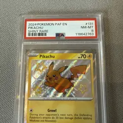 PSA 8 Pikachu Shiny Rare 131/091 Paldean Fates PAF EN Pokemon - Image 2