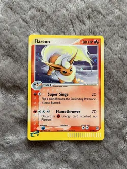 Flareon 5/100 Pokemon EX Sandstorm Vintage Holo Rare SWIRL Near Mint NM 🔥 - Image 1