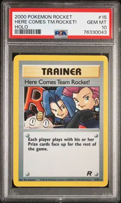 Pokemon Here comes team rocket 15/82 Vintage Holo 2000 Jessie James PSA 10 - Image 1