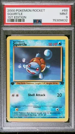 2000 Pokemon Team Rocket Squirtle #68 1st Edition PSA 9 Mint! - Image 1
