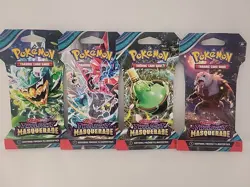 Pokemon TCG Twilight Masquerade Sleeved Booster Pack Lot - 4 packs Artworks - Image 1
