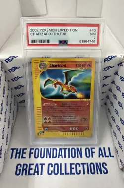 2002 Pokemon TCG Expedition Charizard Reverse Foil 40/165 PSA 7 - Image 4