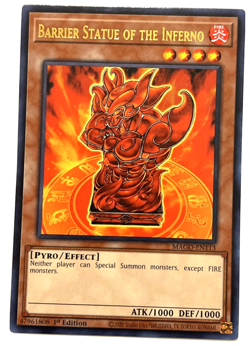 YuGiOh! - Barrier Statue of the Inferno - MAGO-EN113 - 1st Edition - Rare - Image 1