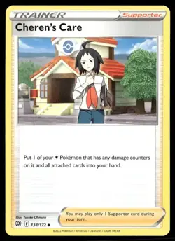 2022 Brilliant Stars Set Pokemon Card 134 Cheren's Care NM - Image 1