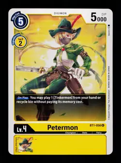 Petermon BT1-056 Yellow Digimon Card CCG Trading Card - Image 1