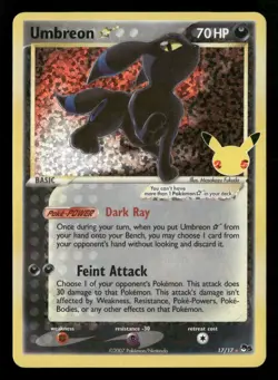 Umbreon - 17/17 - Gold Star - Classic Collection - Pokemon Card - LP - Image 1