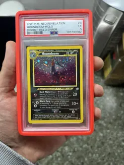 Pokemon Houndoom Neo Revelation Double Holo Error PSA 5 Swirl - Image 1
